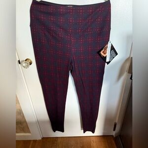 IMAN Red and Black Plaid Leggings